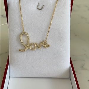 925 sterling silver yellow gold LOVE necklace